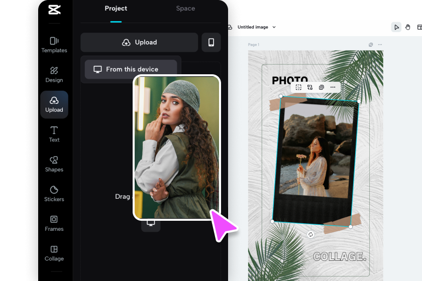 Upload your photos and customize